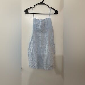 NIA Women Baby Blue Minii Ramie/Cotton Dress Size Small Summer Resort Vacation